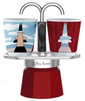 Bialetti Mini Express Magritte, Moka-Set 2 Tassen (80 ml)...