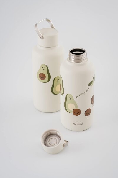 EQUA Timeless Edelstahlflasche AVOCADO - Ultraleicht, BPA-frei - 100% auslaufsicher, Silikonboden - Zeitloses, stylisches Design - 600 ml