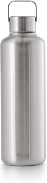 EQUA Timeless Trinkflasche, Edelstahl, 1000ml, BPA-frei, auslaufsicher, haltbar, multifunktional, Stahl